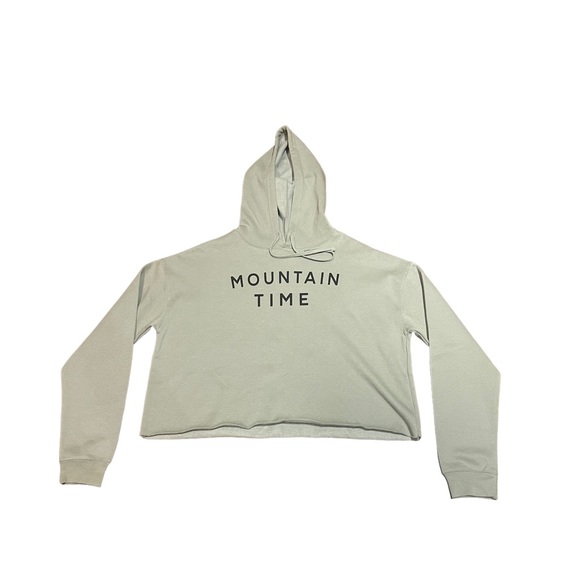 Coastal Culture army green longsleeve crop raw hem hooded sweatshirt extra large - Picture 11 of 11